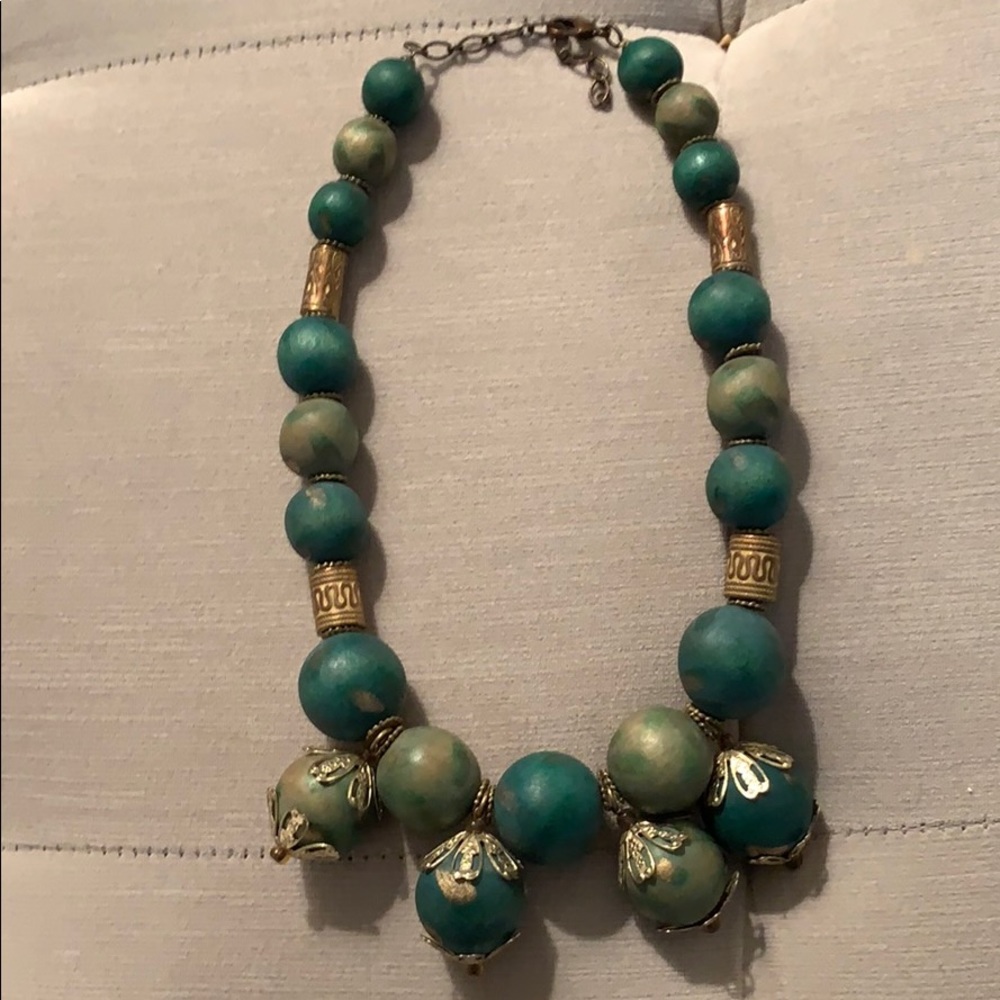 Green beaded necklace